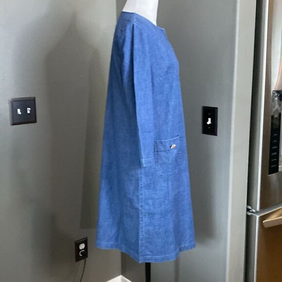 ANNE KLEIN Dress Blue Light Weight Denim Stretch Shift Pockets Pullover Classic - Picture 5 of 11